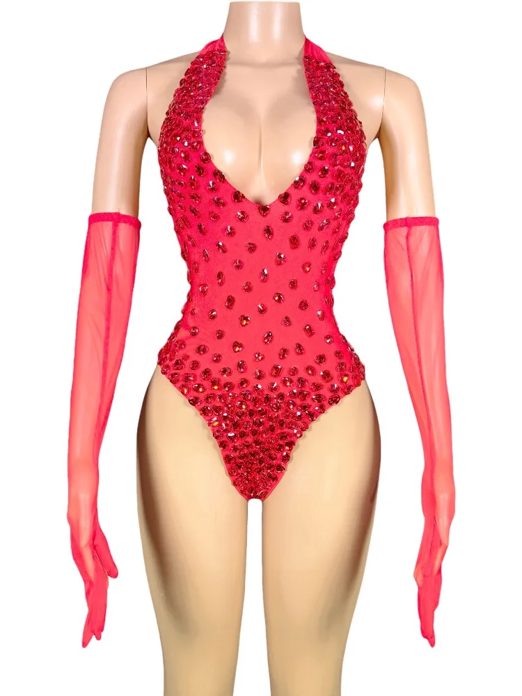 하이 퀄리티 섹시한 행잉 넥 및 백리스 신축성 점프수트 및 슬리브, 핫 다이아몬드, 2024 신상 유행 맞춤 여성복