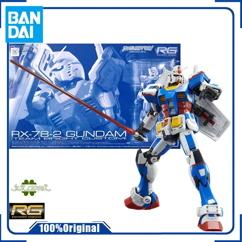 

Bandai Original RG Web Limited RX-78-2 Gundam Team Bright Anime Action Figure Assembly Model Toys Gifts For Children