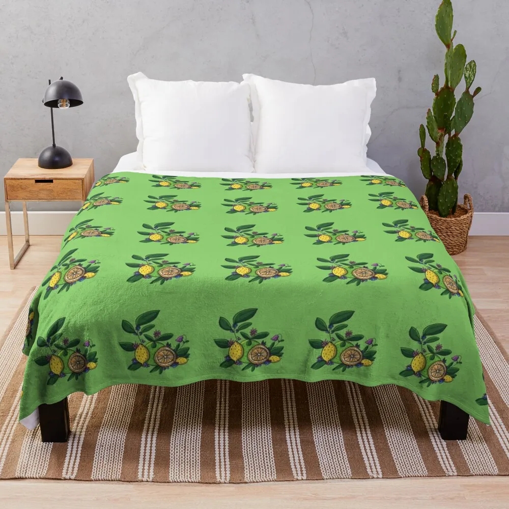 

Citrus Fruits and Berries Throw Blanket christmas gifts Summer Beddings Blankets