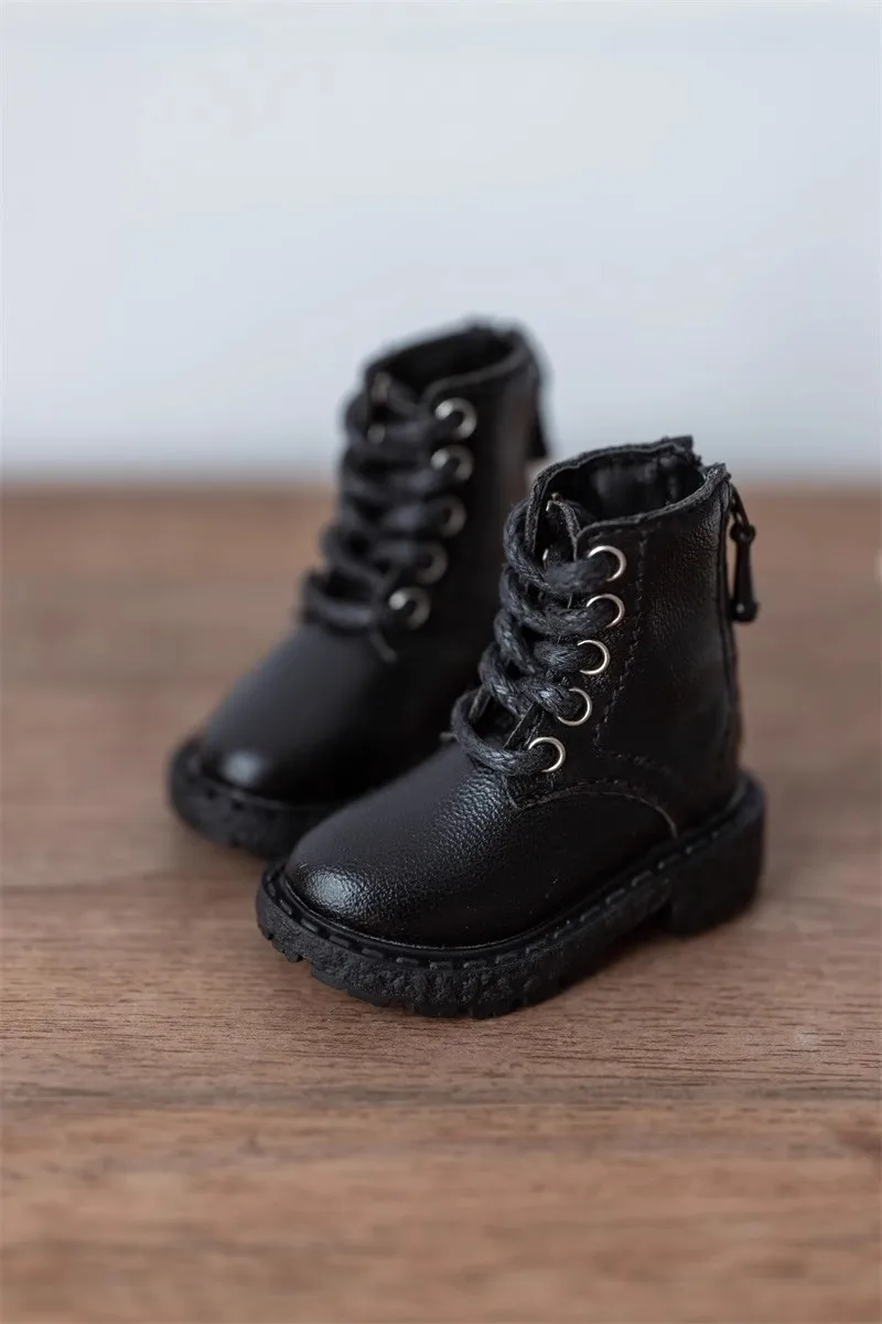 BJD/SD doll Shoes 1/3 &1/4 & 1/6& uncle&ID75 size boots BLACK Sole Ankle Boots bjd Doll Accessories