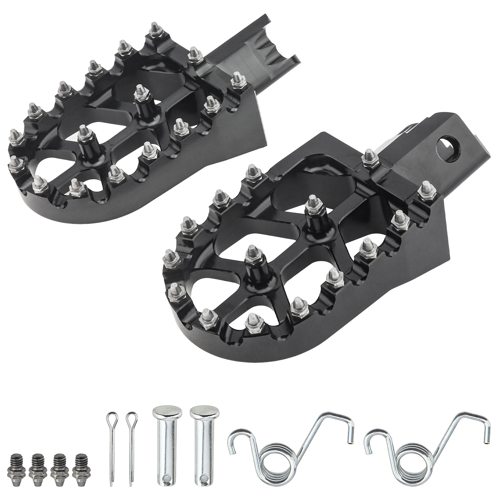 

2pcs Aluminum Anti Slip Motorcycle Foot Pedal Fit for CRF150F CRF230F Helical Gear Black Hollow Out Off Road Motorcycle Pedal