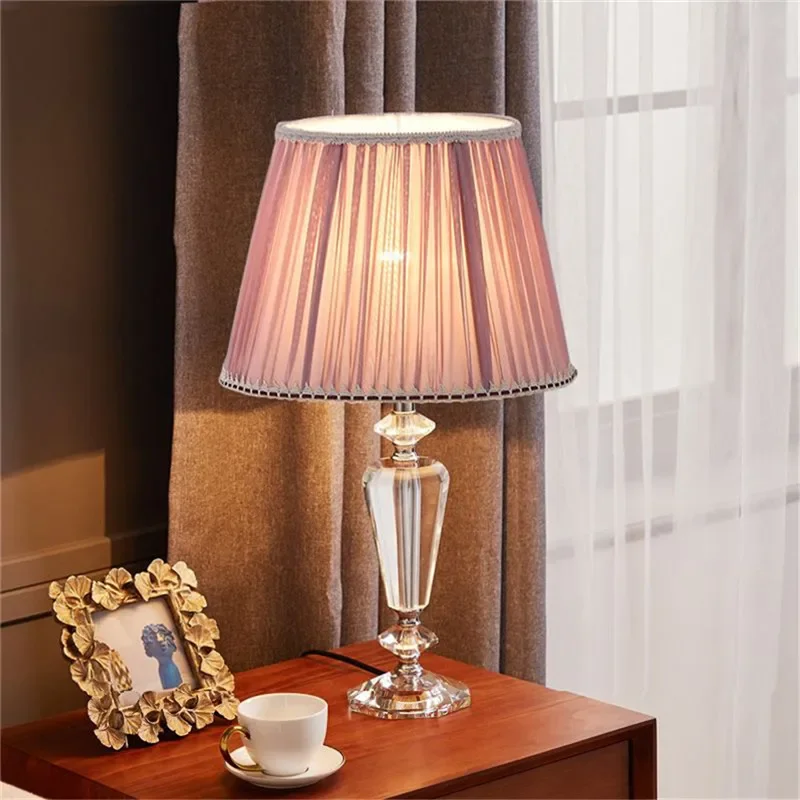 TYLA Contemporary Luxury Crystal Table Lamp LED Fashion Living Room Bedroom Study Villa Hotel Home Decoration Light