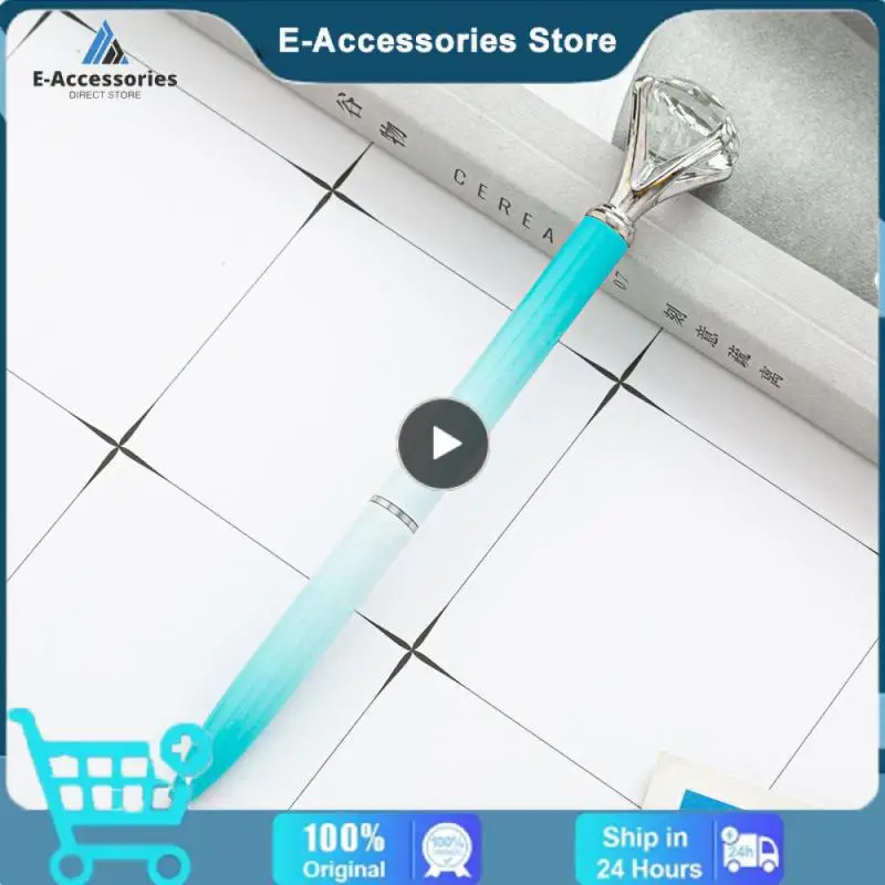 Large Crystal Pen Ballpoint Student Stationery Office Business Gifts 1.0mm Metal Nib Rhinestone Ball Point