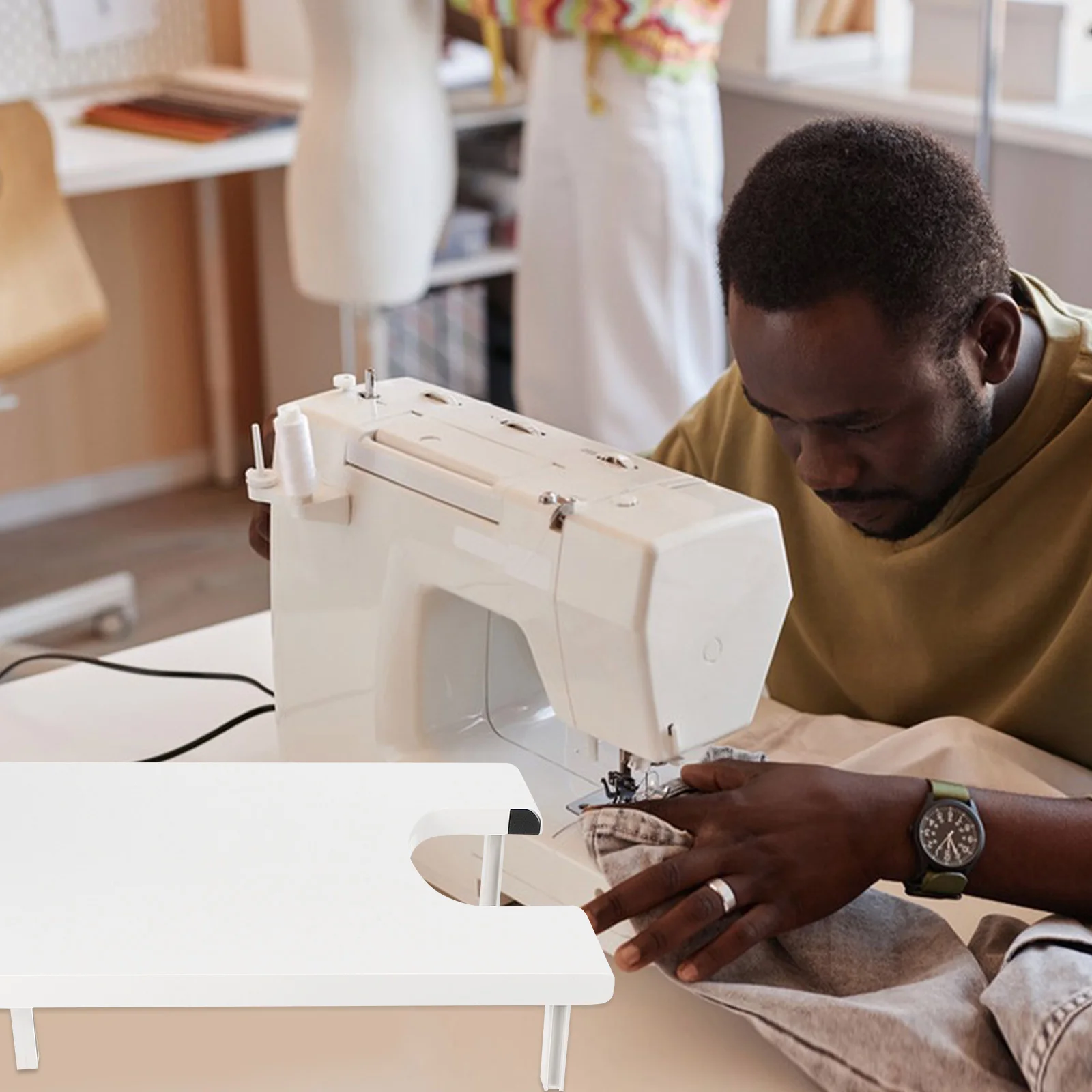 

Plastic Household Sewing Machine Extension Table Foldable Legs Large Work Area Extension Board Sewing Accessories Quilting Craft