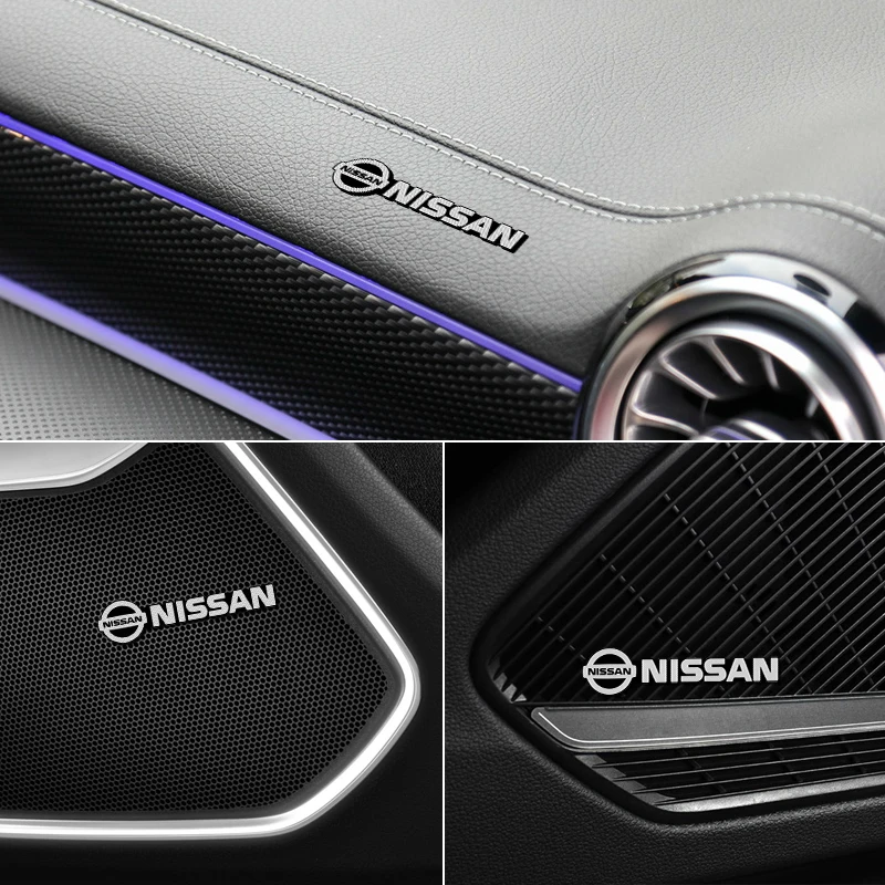 4 قطعة لنيسان X-trail قاشقاي ملاحظة جوك سنترا باترول نافارا مكبر صوت للسيارة شارة ستيريو شعار ملصق stying