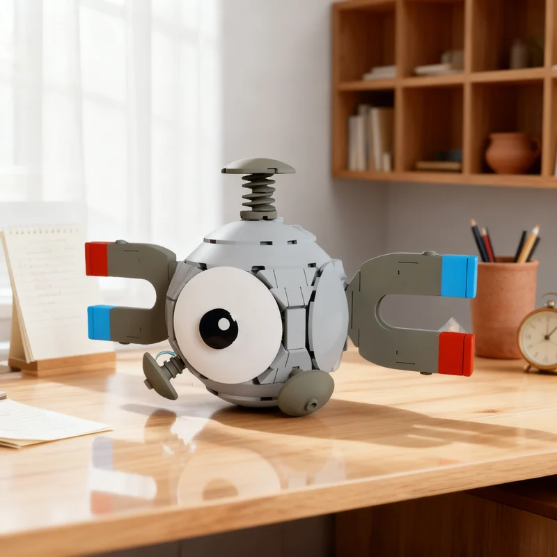 294 детали MOC Magnemite Pokémon: Конструктор-модель, архитектурные блоки, игрушки DIY, креативная идея, развивающая игрушка, подарок на праздник, кирпичики