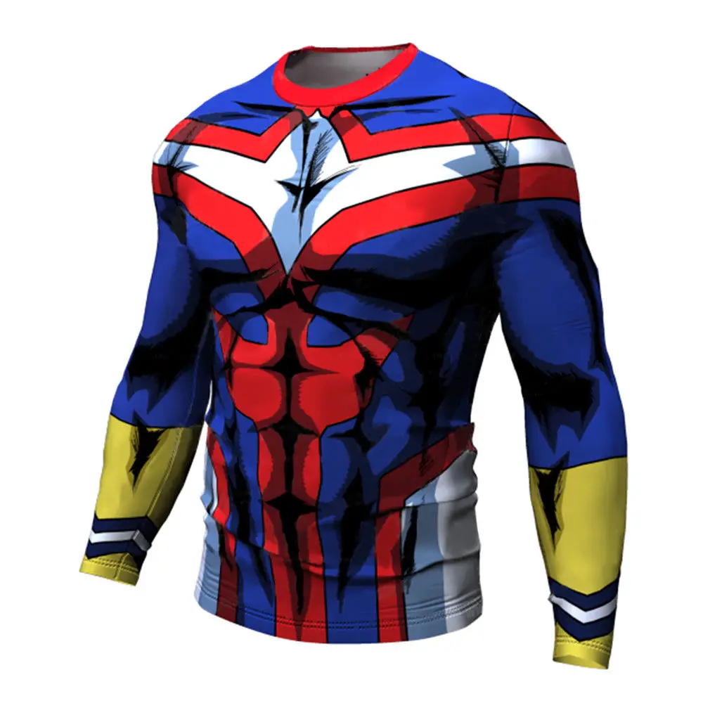 Hommes-Camiseta de compresión para hombre, camisa de Anime Boku No Hero Academia, culturismo, Fitness, Cosplay, gran oferta