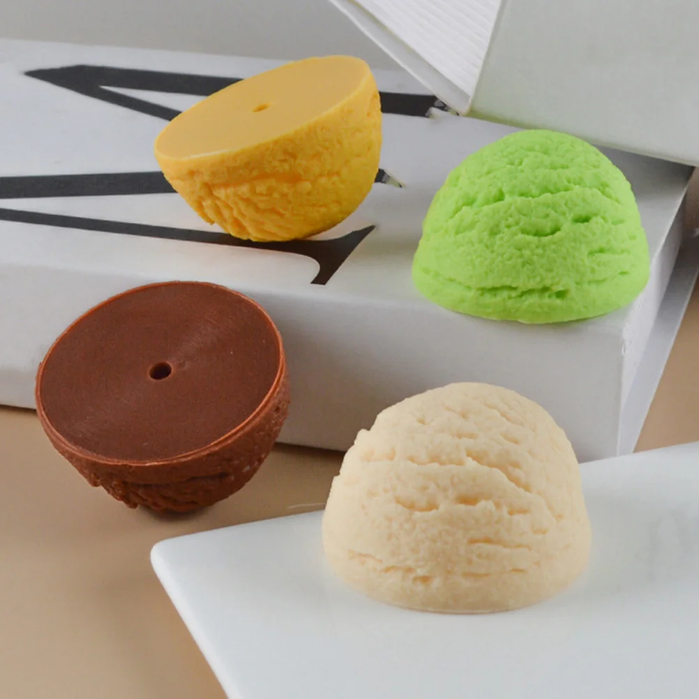 4 Pcs Ice Cream Ball Model Artificial Balls Props Realistic Fake Favors Dessert Party Layout Ornament Lifelike Pvc