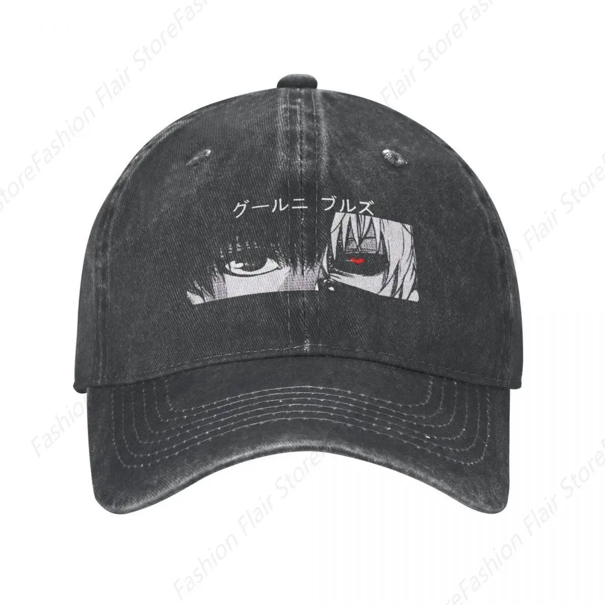 Kaneki Ken Baseball Cap Vintage Distressed Denim Tokyo Ghoul Blood Headwear Unisex Style Outdoor Running Golf Adjustable Cap Hat