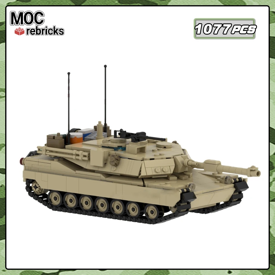 MOC-204750 USA Main Battle Tanks Series M1A2 Abrams Vehicle Model Building Blocks DIY Assembly Senior Bricks Children Puzzle Toy