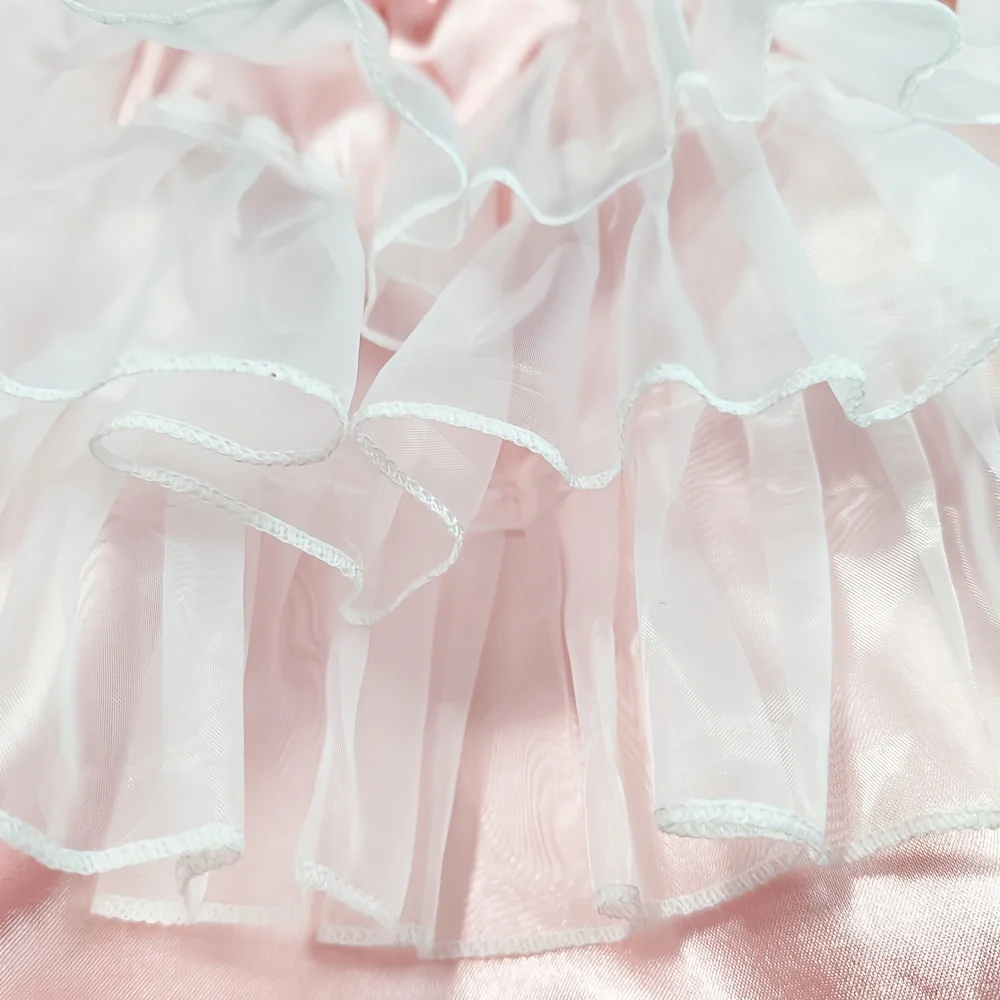 Satin Leak-proof Underwear Cover with Multiple Ruffles, With Leakage Protection, Adorable Layered Lace, Reusable, Washable