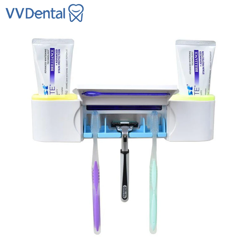 VVDental Ultraviolet Toothbrush Sterilizer Automatic Toothpaste Holders Wall Mounted Toothbrush Holder Bathroom Accessory