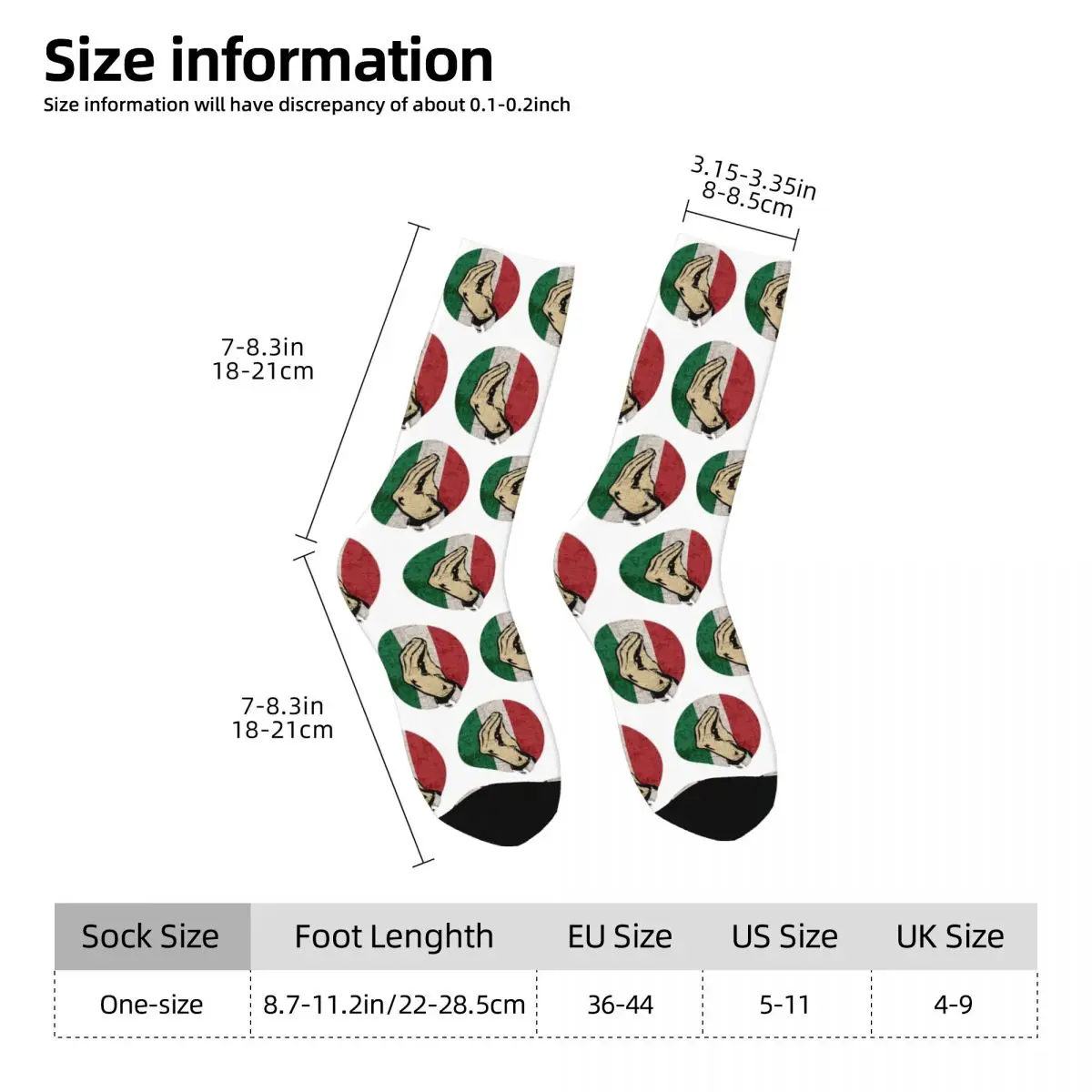 Italian Hand Gesture Sing Language Socks Harajuku High Quality Stockings All Season Long Socks Accessories for Unisex Gifts