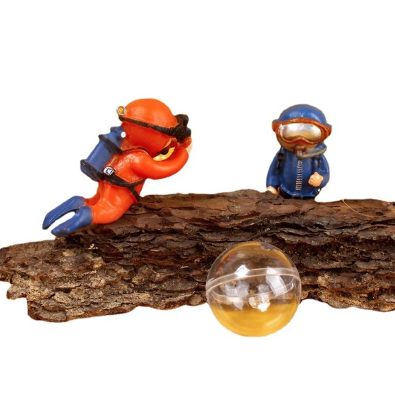 Leuchtend Grüne Mini-Aquarium-Dekoration Aquarium-Zubehör Taucher Kawaii Simulierter Schwimmender Froschmann für Aquarium-Ornamente