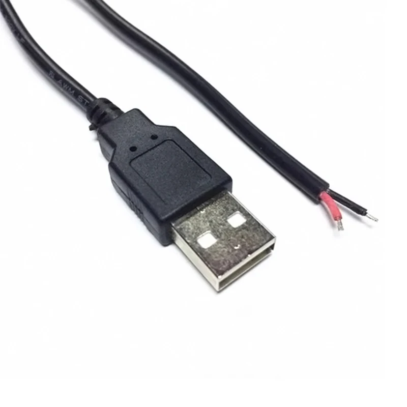 

5V USB 2.0 2 Pin 2 Wire diy usb Male Jack Connector Cable Power Charge Extension Cable Cord 0.3m/1m/2m Connector Adapter