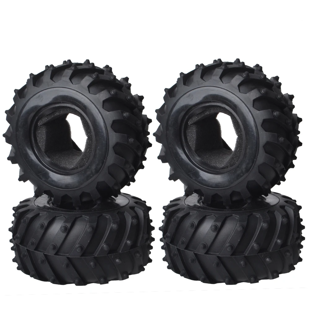 RC Rubber Tyre Buggy Tires with Foam Inserts for Tamiya GF-02 Mud Blaster BlackFoot III Monster Beetle ORV Chassis Upgrades