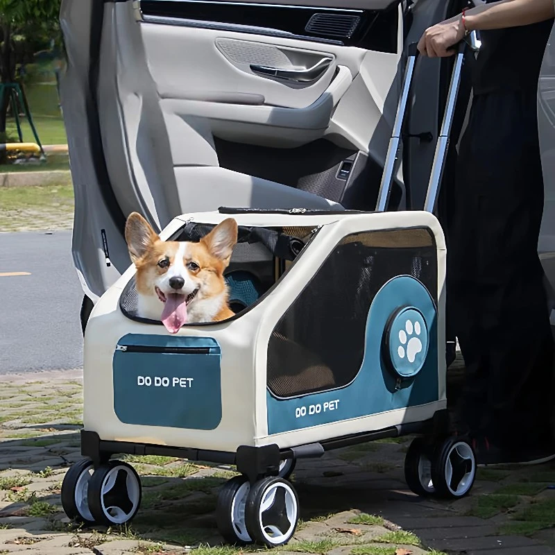 

‌Portable Pet Carrier | Foldable Dog Stroller | Large Space Cat Travel Bag |Lightweight Collapsible Wheeled Cage for Medium Dogs