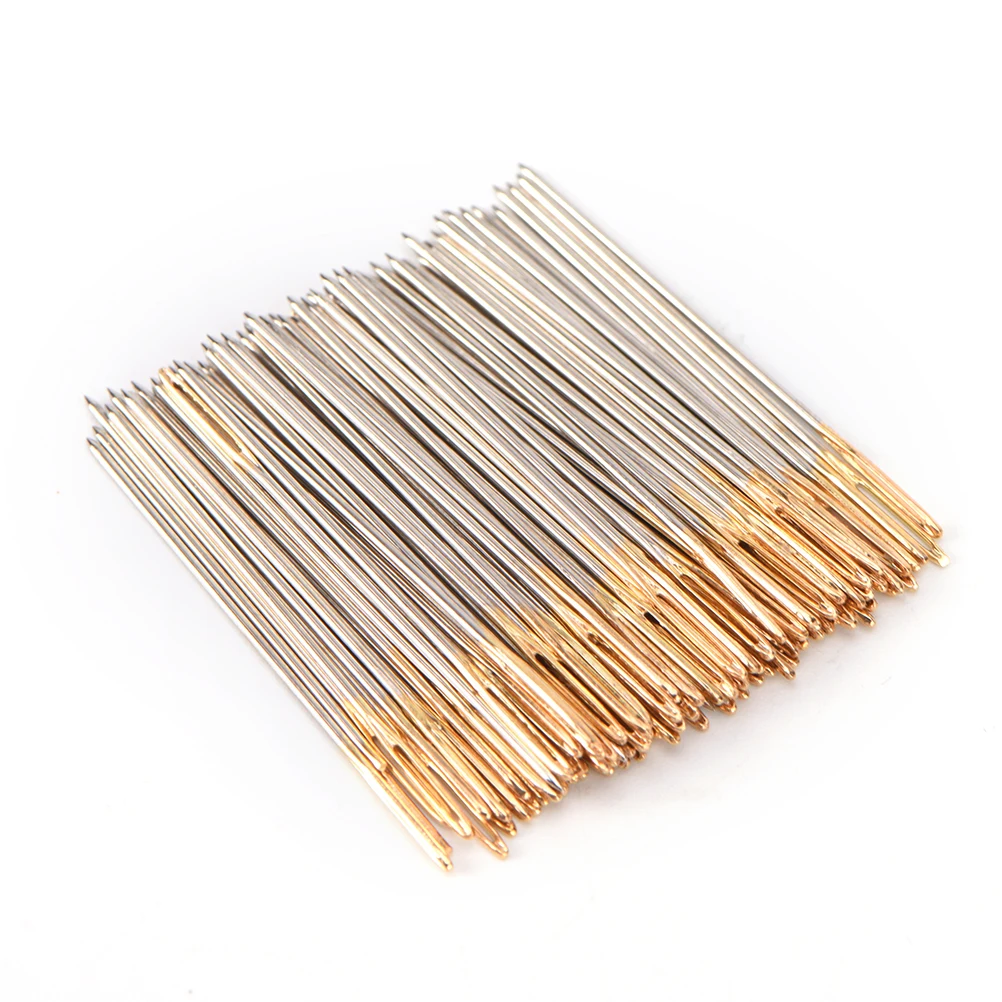 100 PCS/Lot Size 24 Golden Tail Embroidery Fabric Cross Stitch Needles For 11CT Cloth Sewing Kit