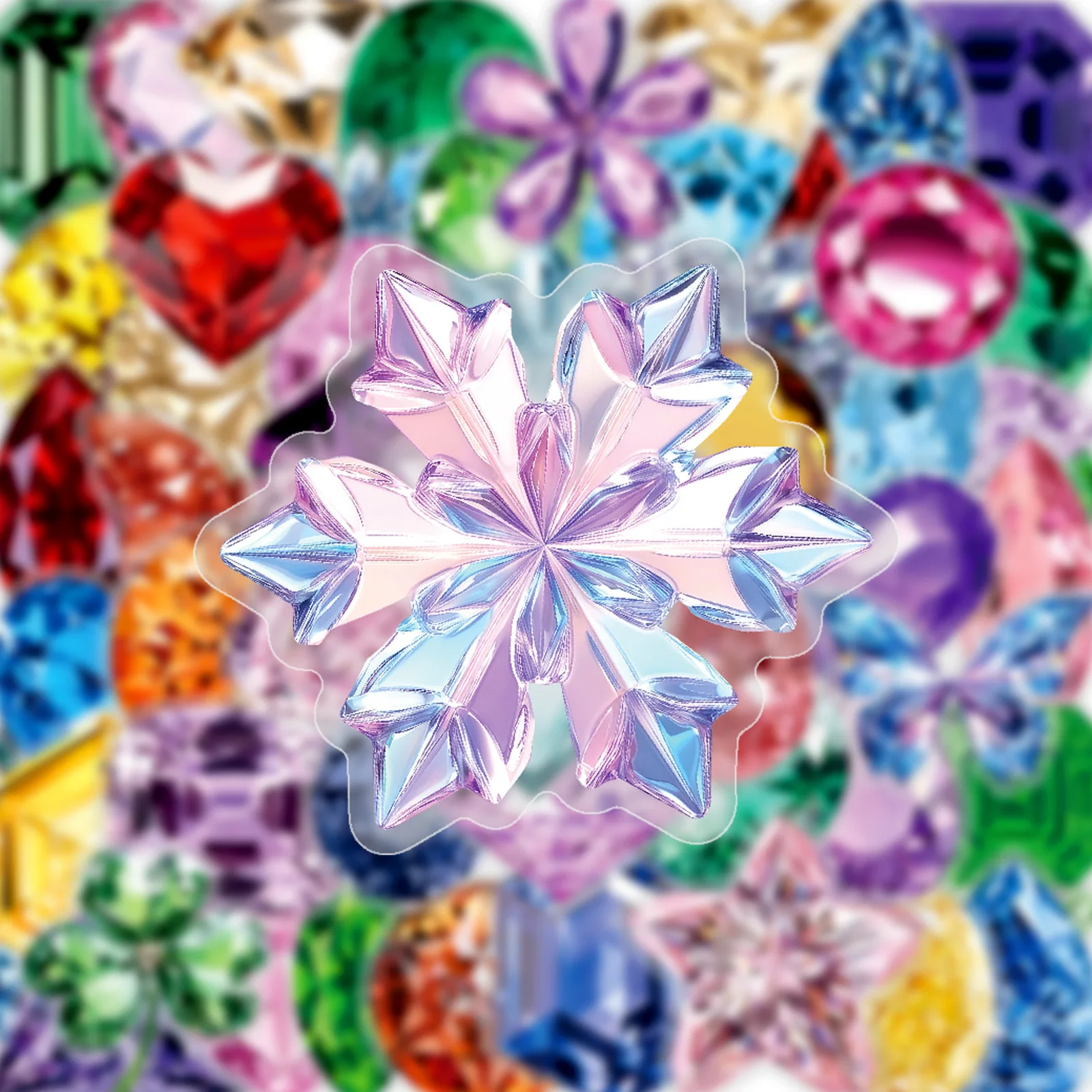 10/50 SZT. Przezroczyste naklejki z kamieniami szlachetnymi, małe, świeże, w stylu INS, kreskówkowe naklejki DIY na bagaż, telefon, gitarę, klasyczne zabawki dla dzieci