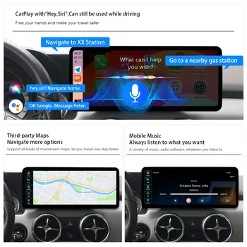 適用於賓士GLK等級X204(2008-2012)的Android 14車載多媒體12.3吋超窄螢幕播放器,支援收音機、CarPlay和導航功能。 8 最佳銷售 賓士GLK螢幕 - №1