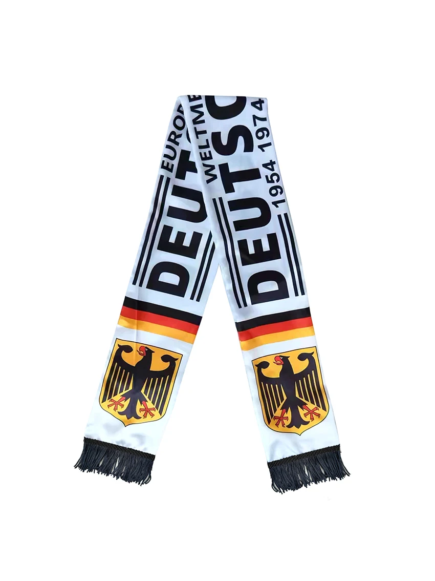 Sports scarf Deutschland EUROPAMEISTER Fans use neck warp polyester printed Germany flag satin scarfs