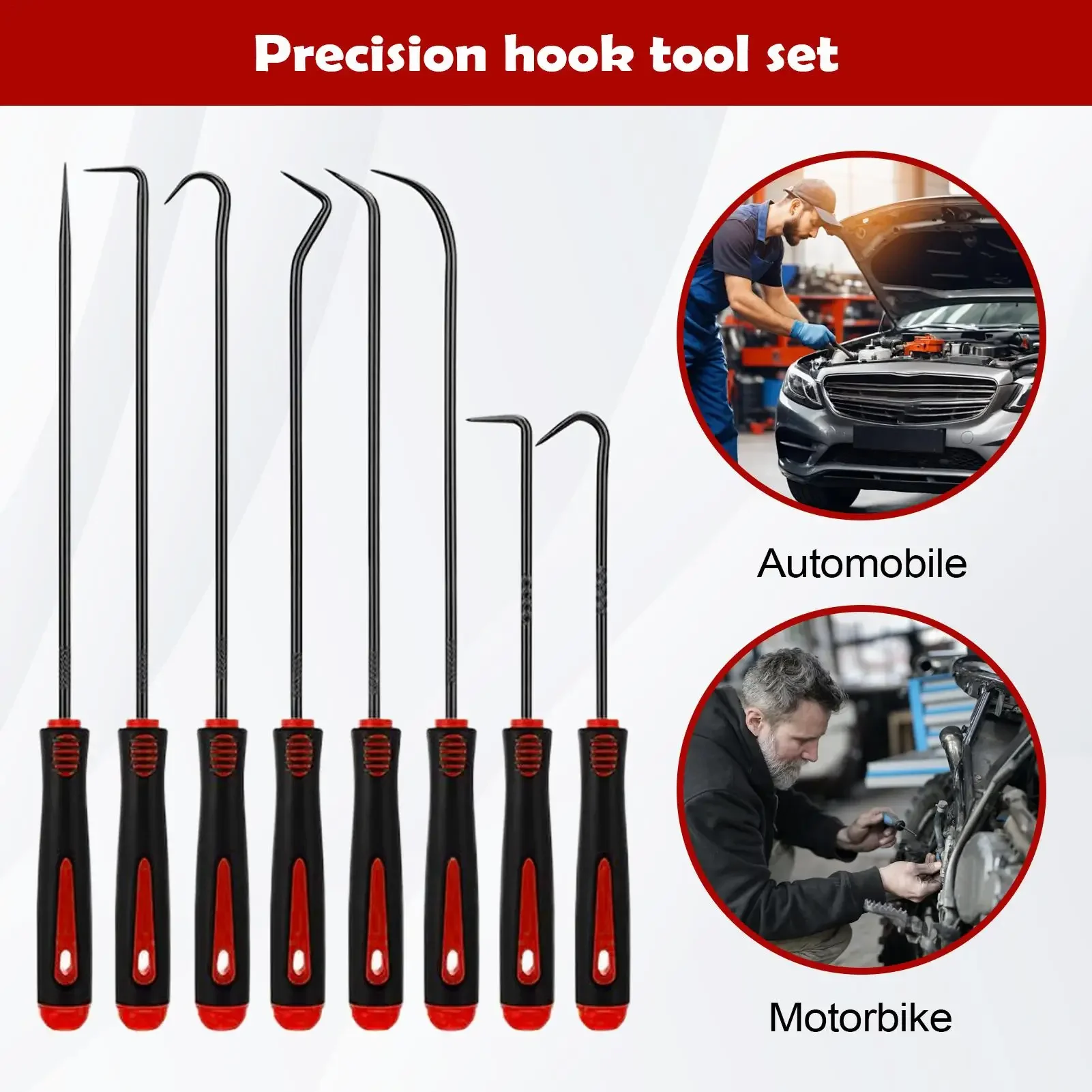 Car Pick and Hook Set Automotive Alloy Head Precision Screwdriver O Ring Seal Gasket Remover Tool for Vehicle Repair