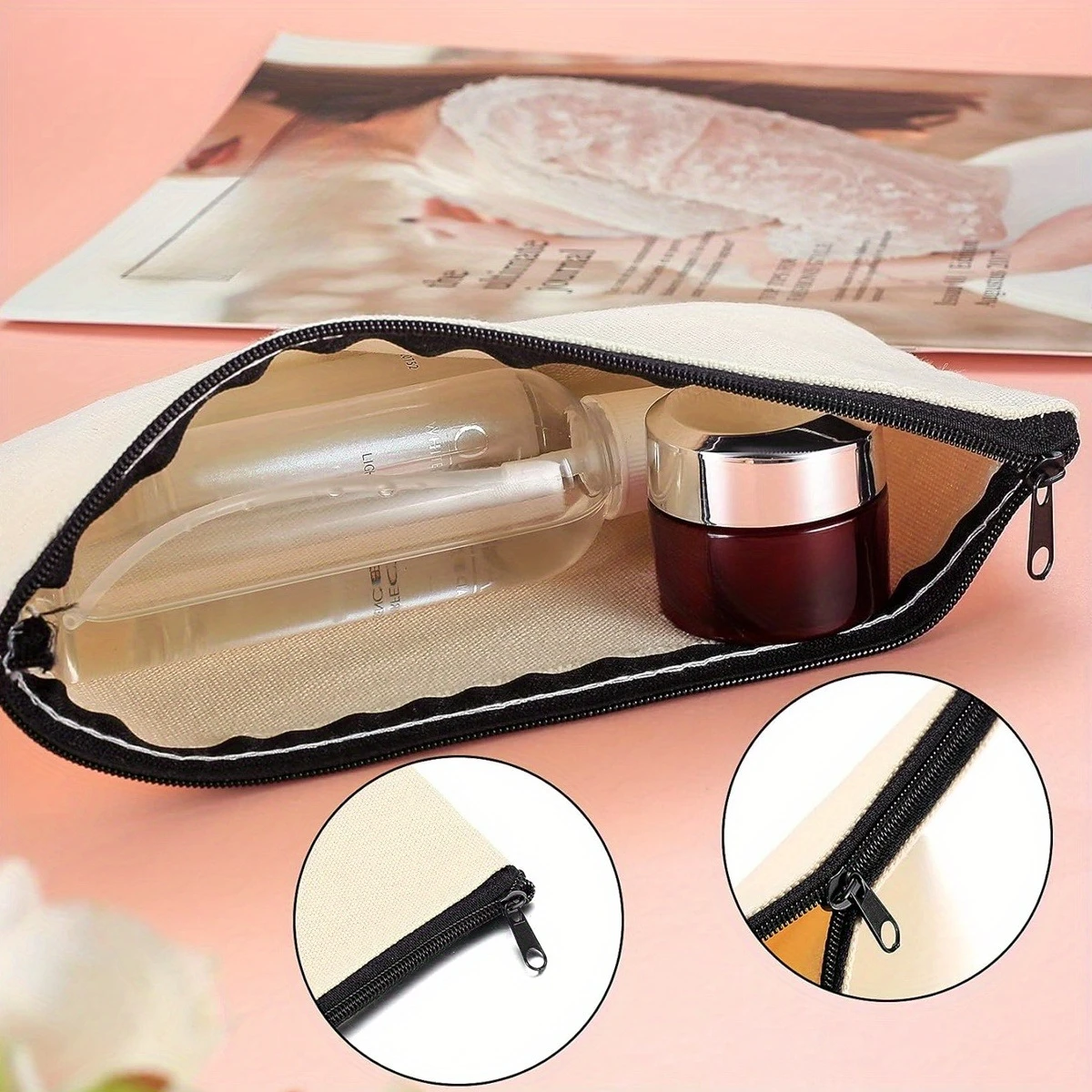 8Pack Sublimation Blank Makeup Bags Heat Transfer Ready Zipper Pouches for DIY Sublimation Projects Ideal for Cosmetics