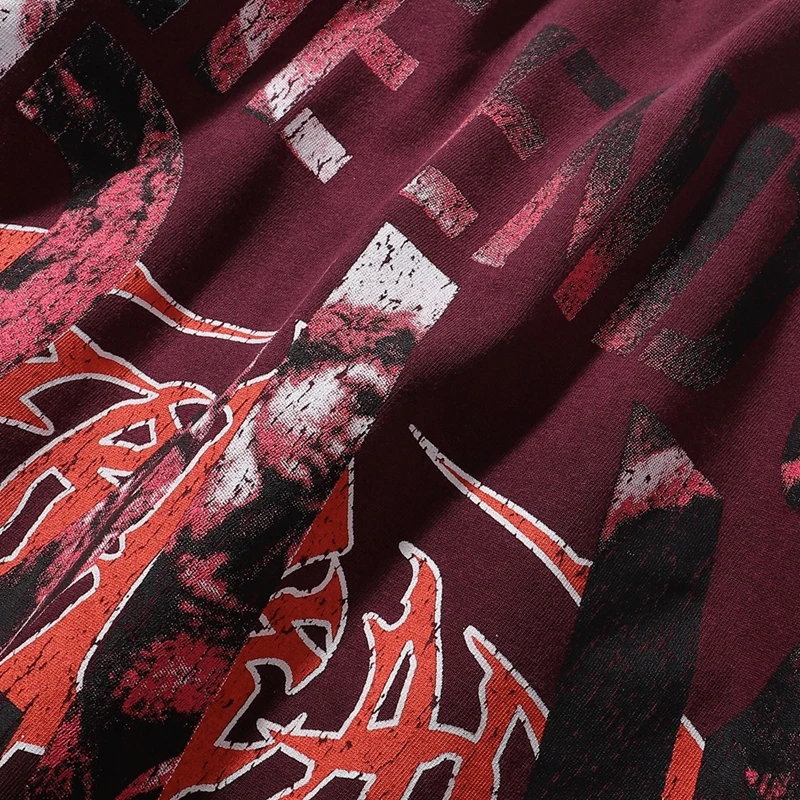 Vintage Washed Pink Angel Print Strass T-Shirt Herren Oversized Streetwear Y2K Gothic Grunge Rundhals Lässiges Grafik-T-Shirt – Detail 16