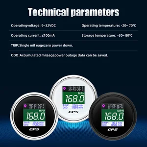 52 mm GPS Digitalem Tachometer, TFT -Bildschirm, wasserdichtes Kilometerzähler, MPH/H -Knoten, Bootsgeschwindigkeitsmesser, Auto, Motor, Yacht, 12 V, 24 V 10 Tachometer des Hauptverkaufsboots - №8