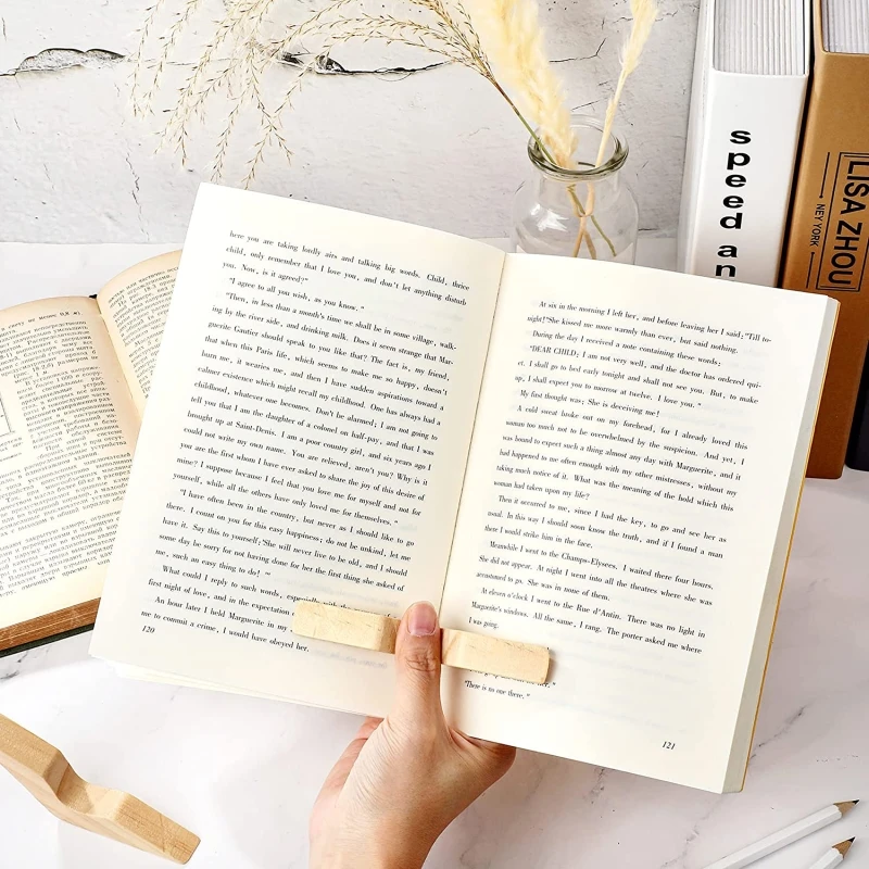 Pragmatic Book Page Holder Thumb Bookmark Wooden Reading Accessories for Readers Book Lover Writers Bookworm Librarians