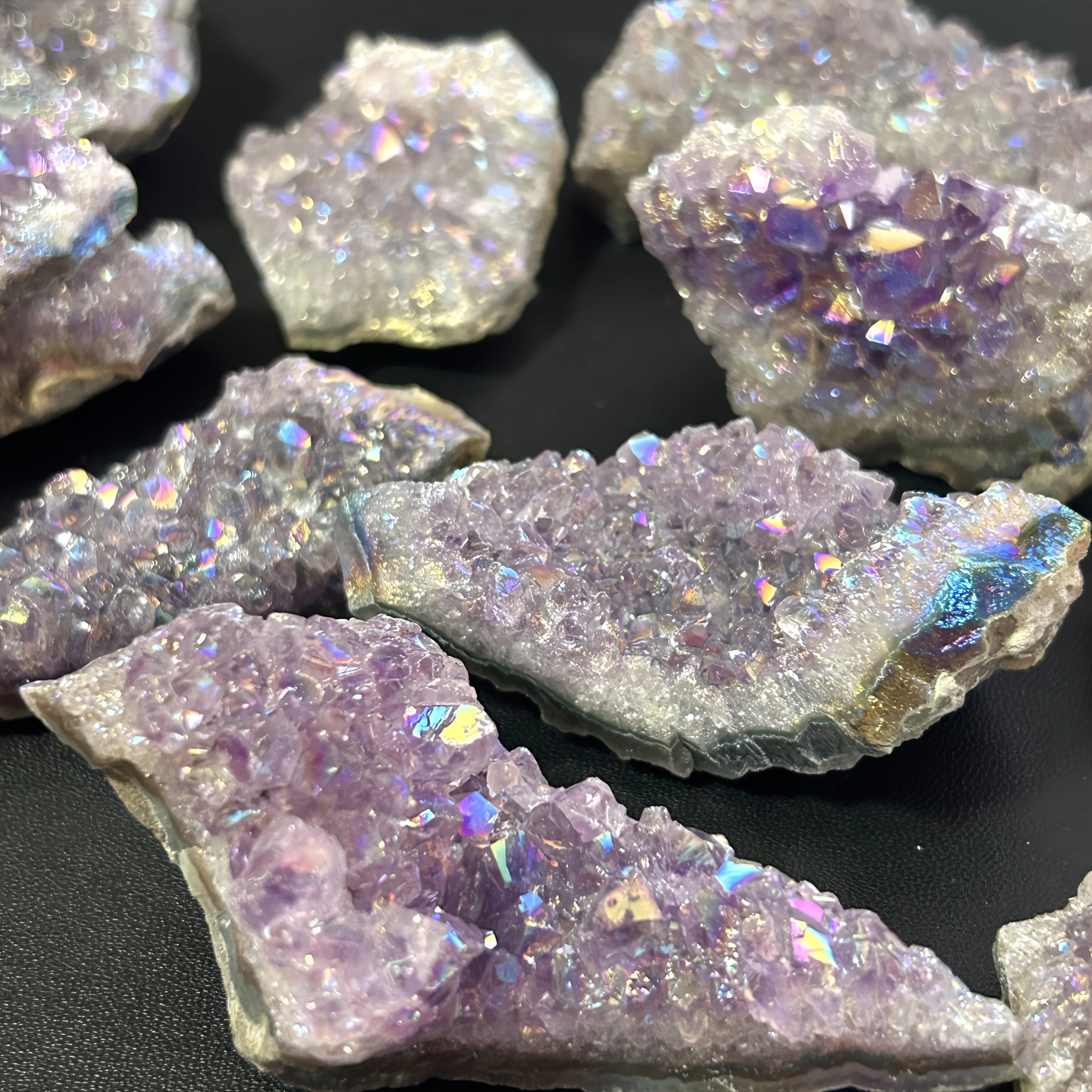 1pc Gorgeous-style electroplated purple crystal clusters, irregular crystal decorative stones,home decor,unique gifts for lovers