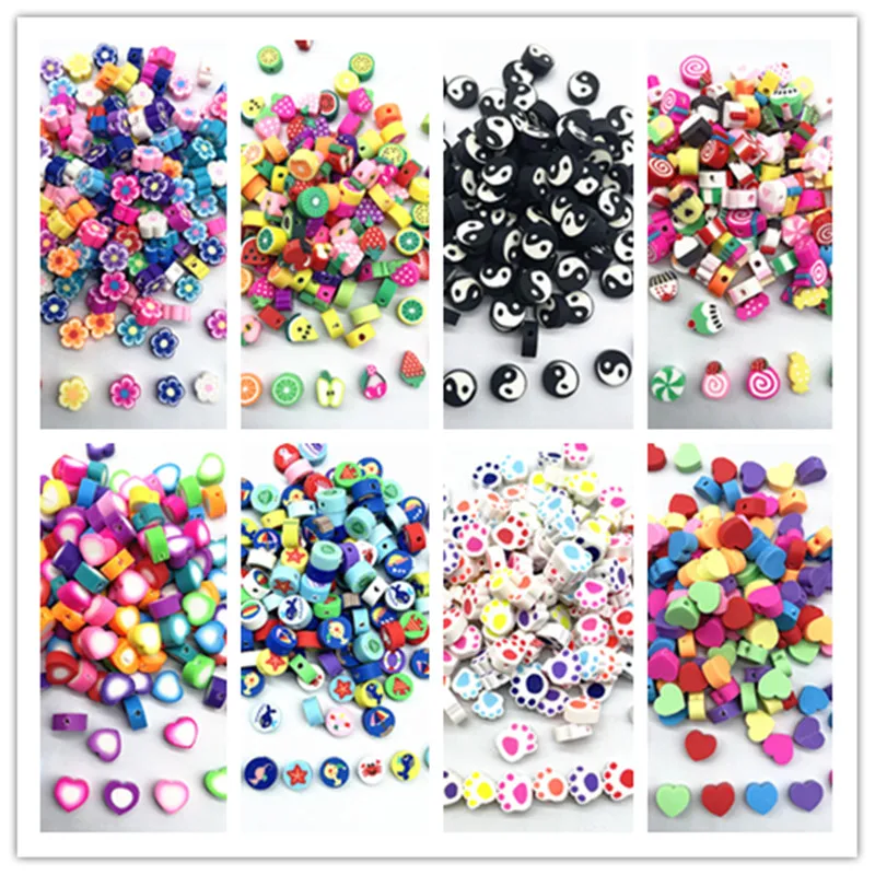 NEW 30pcs 10mm Fruit Beads Polymer Clay Beads Spacer Loose Beads for Jewelry Making DIY Bracelet Earring Accessories