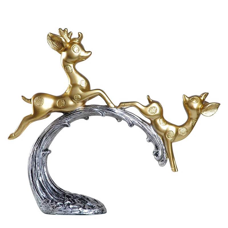 Imagem -03 - Resina Deer Escultura Ornamentos Home Mobiliário de Sala de Estar Estatuetas de Escritório Acessórios Decoração do Casamento a Europa Artesanato