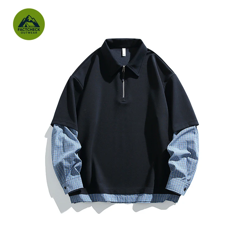 FACTCHECK EU US Size Heavy Liquid Cotton Spliced Sweatshirt, American Street Style