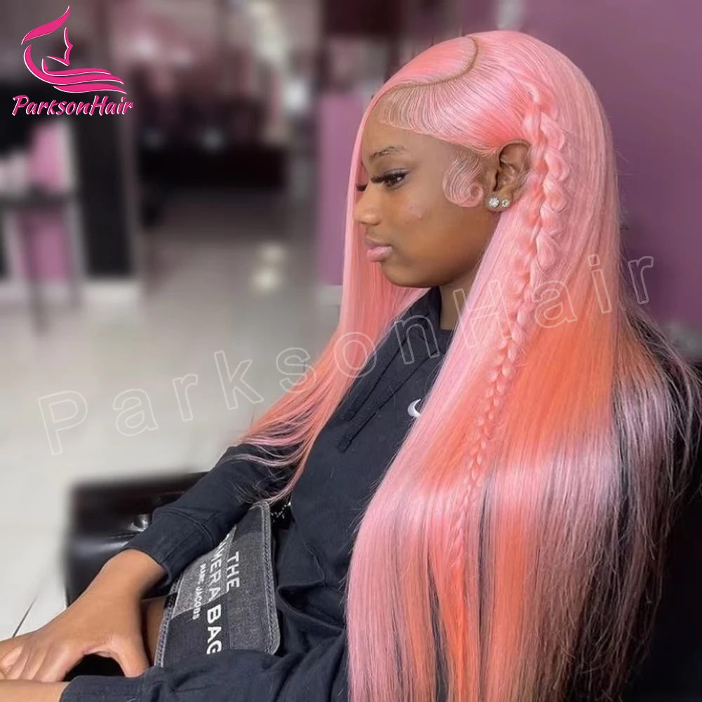 Pink 13X6 13X4 HD Lace Frontal Wigs Straight Lace Front Wig 250 Density 613 Colored Human Hair Wigs For Black Women