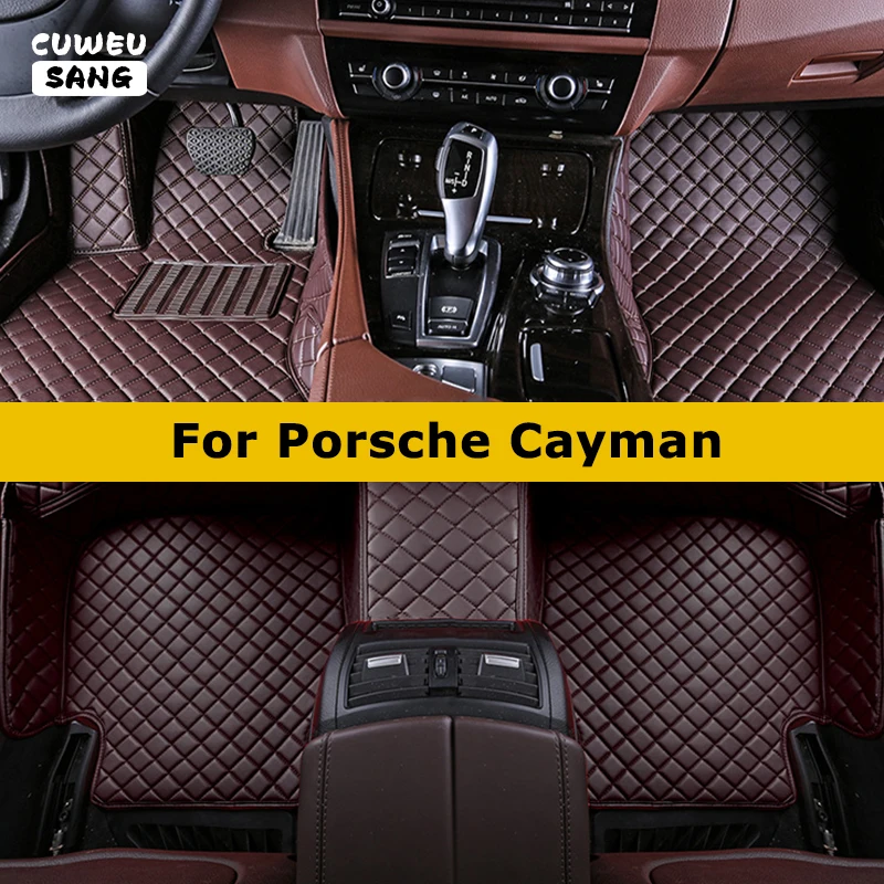 CUWEUSANG Custom Car Floor Mats For Porsche Cayman 981 987 Auto Carpets Foot Coche Accessorie