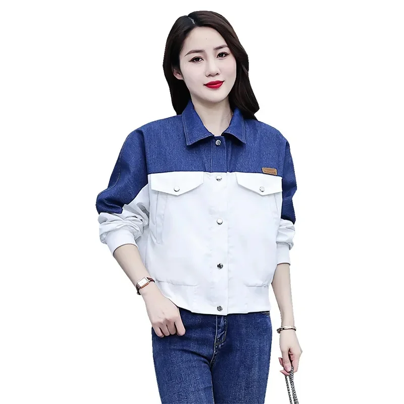 

Spring And Summer New Short Women's Coat Korean Loose Fashion Stitching Embroidery Explosions Denim Jacket Women's Jackets