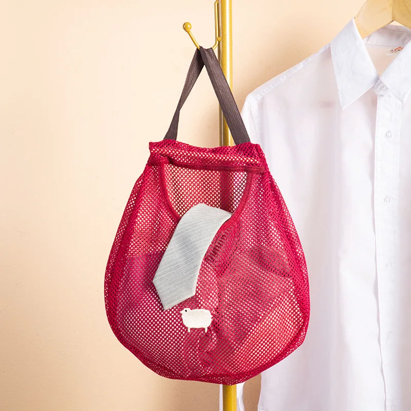 قابلة لإعادة الاستخدام المطبخ معلقة شبكة حقيبة المنزل الفاكهة والخضروات حقيبة تسوق صافي للزنجبيل الثوم البطاطس البصل كيس شبكي مجوف #6