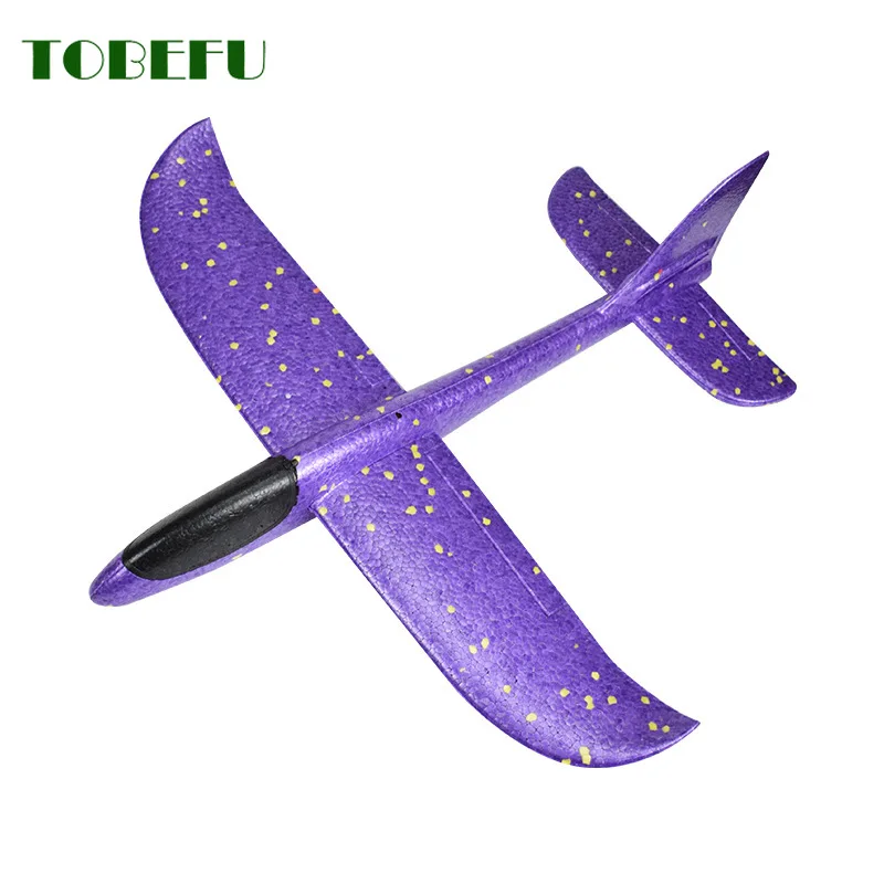 TOBEFU Launch Glow Glider Plane Model Hand Throw Gliding Airplane Interesting Outdoor Toys for Kids Fun Play Children Boys Gifts