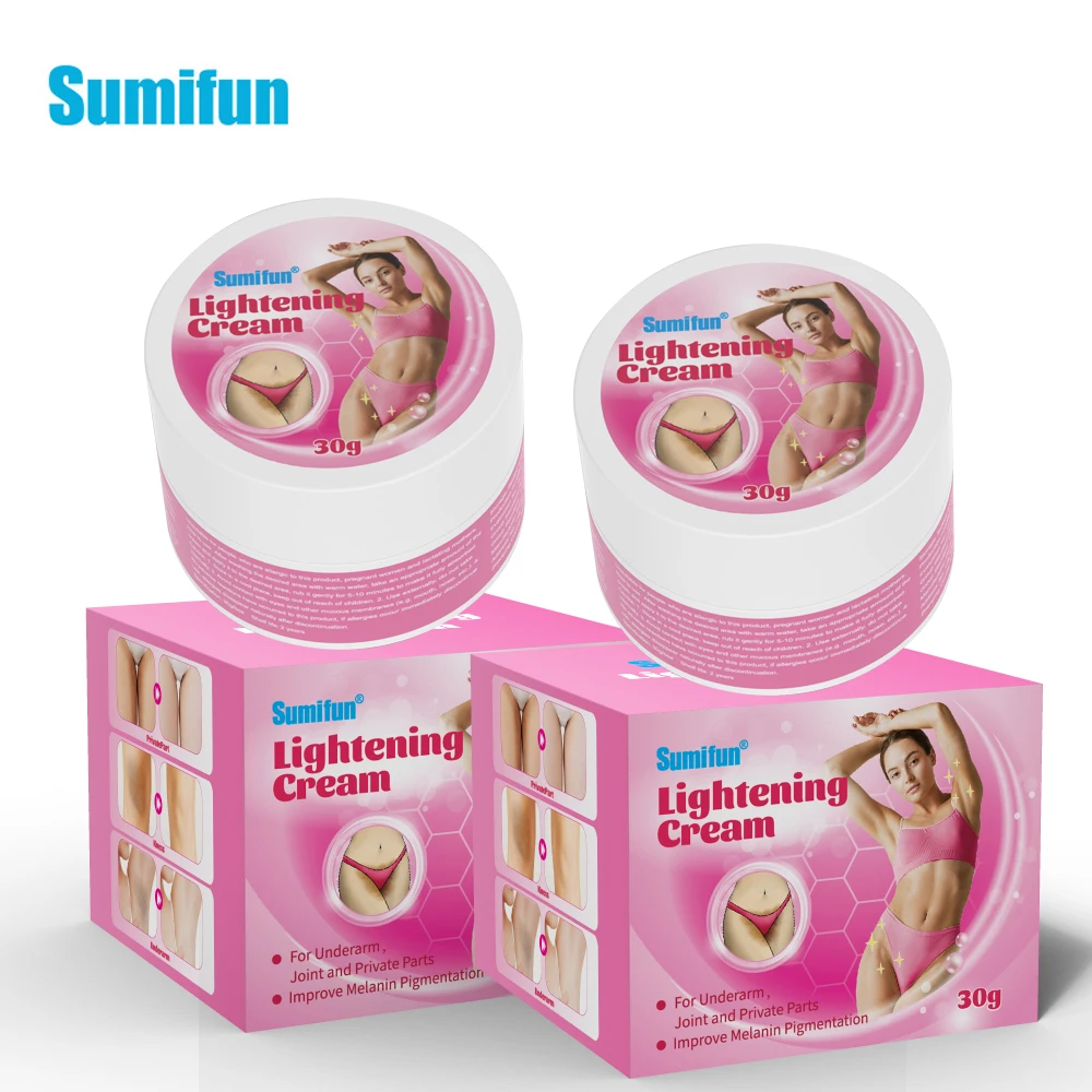 

1/2Pcs Sumifun Whitening Cream Private Parts Underarm Whiten Ointment Butt Knee Brighten Inner Thigh Intimate Dark Remove 30g