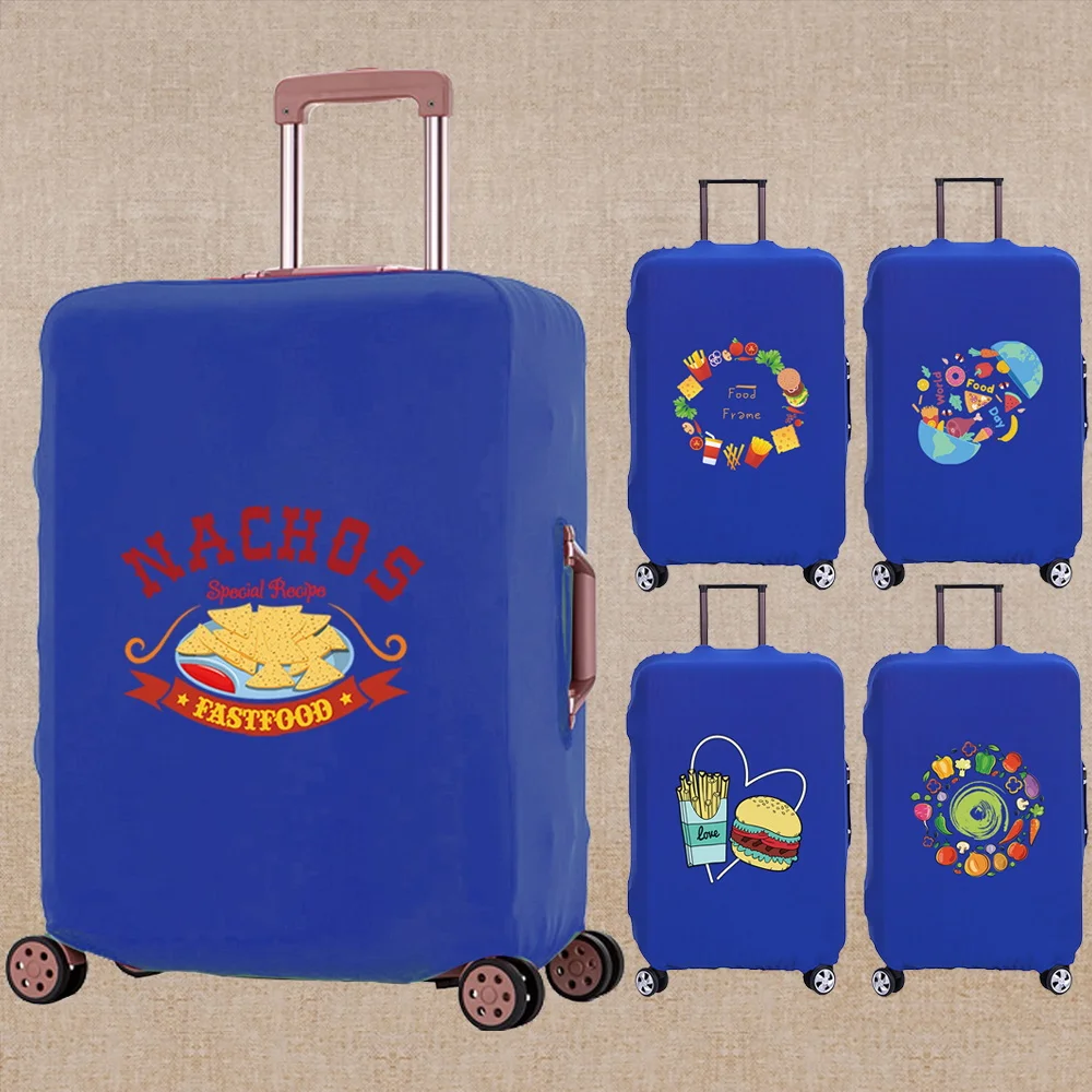 

Luggage Cover Dust-proof Thicken Trolley Protective Case Food Print Outdoor Travel Accessory Covers Apply To 18-32 Inch Suitcase
