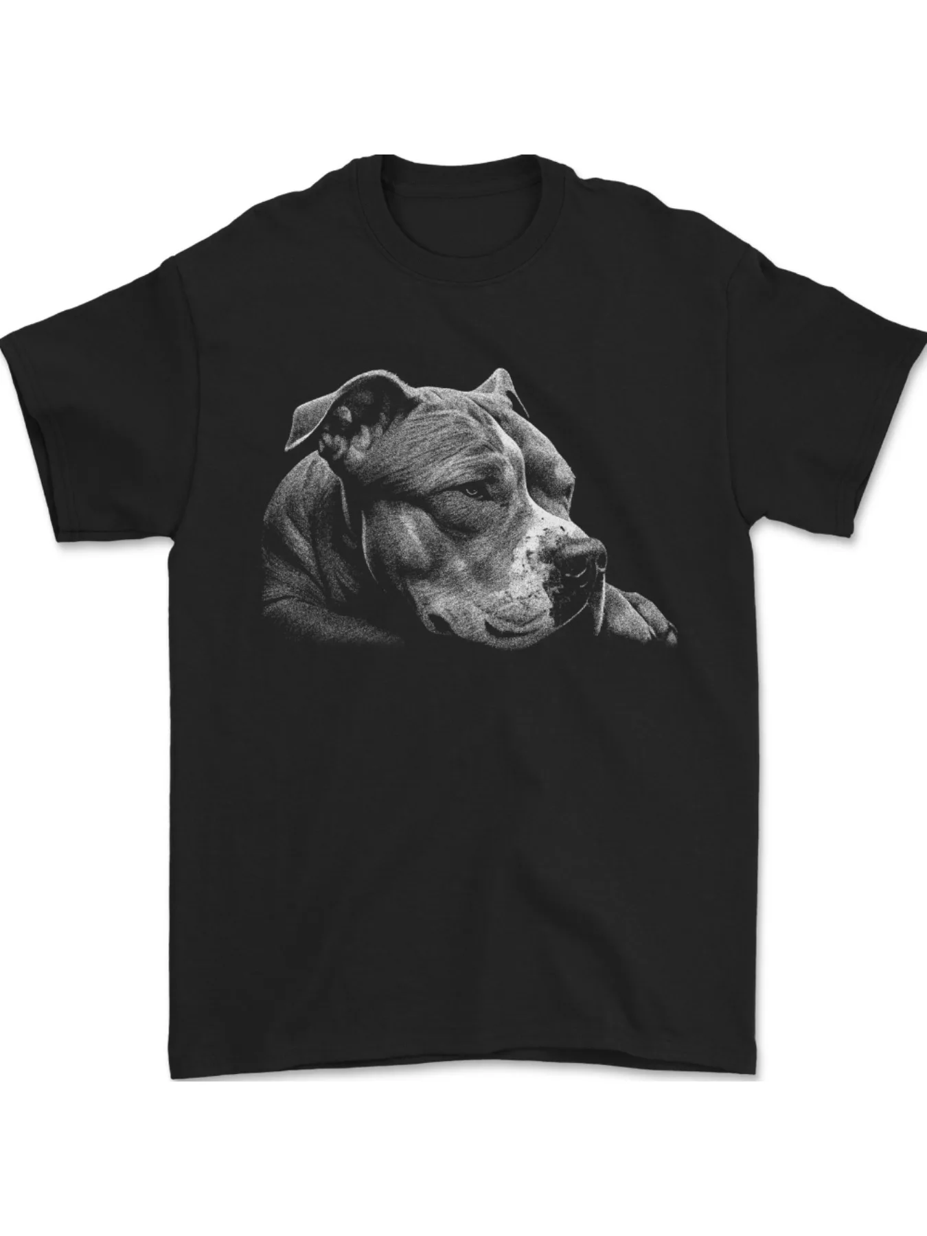 Resting Pitbull Dog Print T-Shirt 100% Cotton O-Neck Short Sleeve Summer Casual Mens T-shirt Streetwear