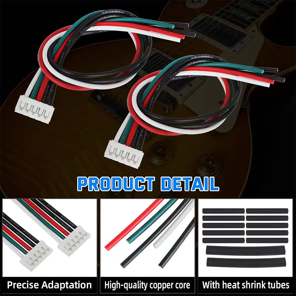 2 Set 5-wire Quick Connect adapters for Gibson control board pcb pickup wire connector plug