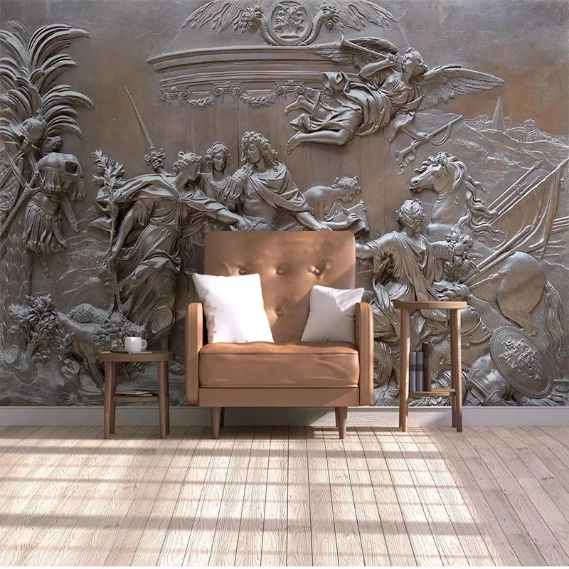 Customized products European 3D Embossed Angel War Photo Mural Wallpaper Living room sofa TV background wal Decoration bedroom