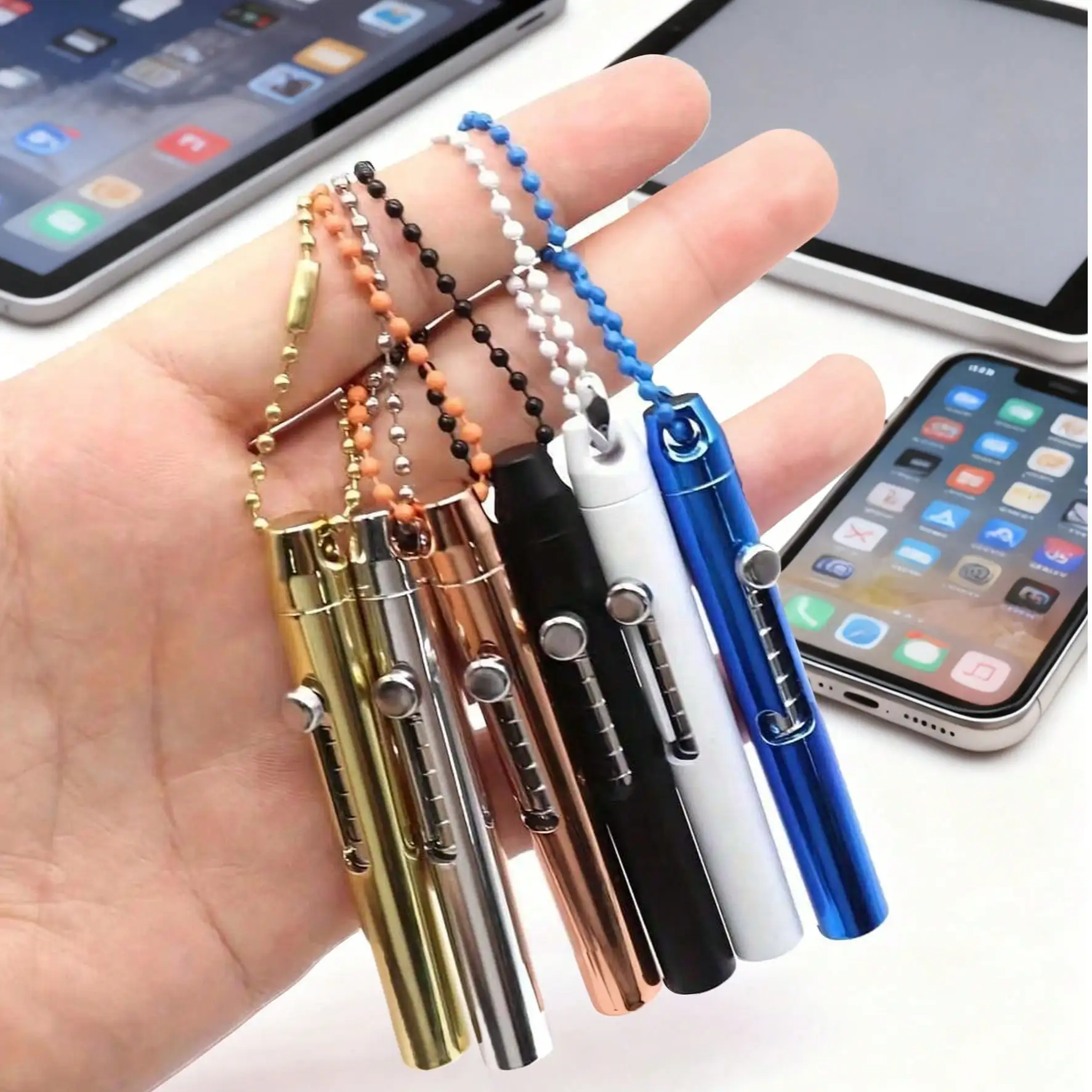 Chain-type Short Mini Stylus, Suitable for Smartphones and Tablets. Capacitive Stylus, Retractable Writing Pen