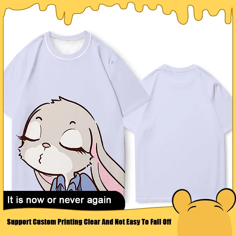 

Judy And Nick Co-branded Short Sleeve T-shirt Kids Disney Zootopia Anime Quick Dry Boy Clothes Trend