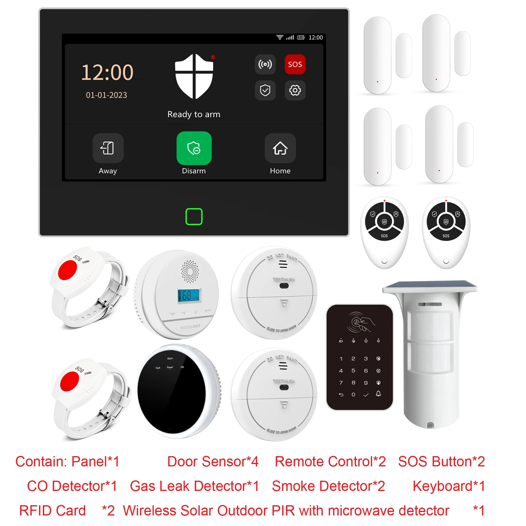 4G GSM Wifi Tuya Smart Wireless 433mhz Alarm System Home Security Kits With Outdoor Motion Sensor Beam Sensors