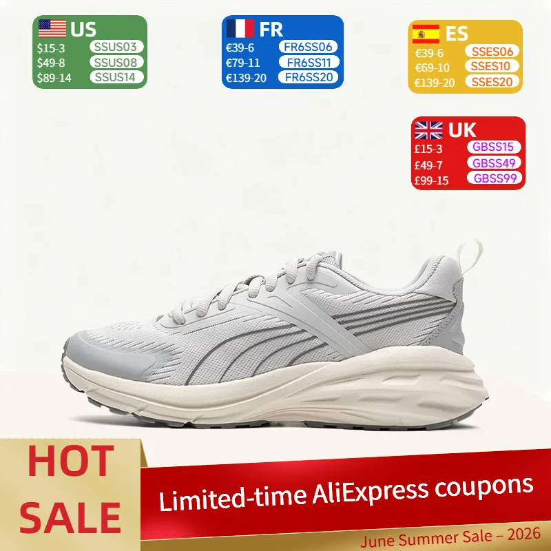 

Puma Hypnotic High-Performance Cushioned, Breathable, Lightweight Low-Top Training Running Shoes (Unisex) - Gray 403952-03