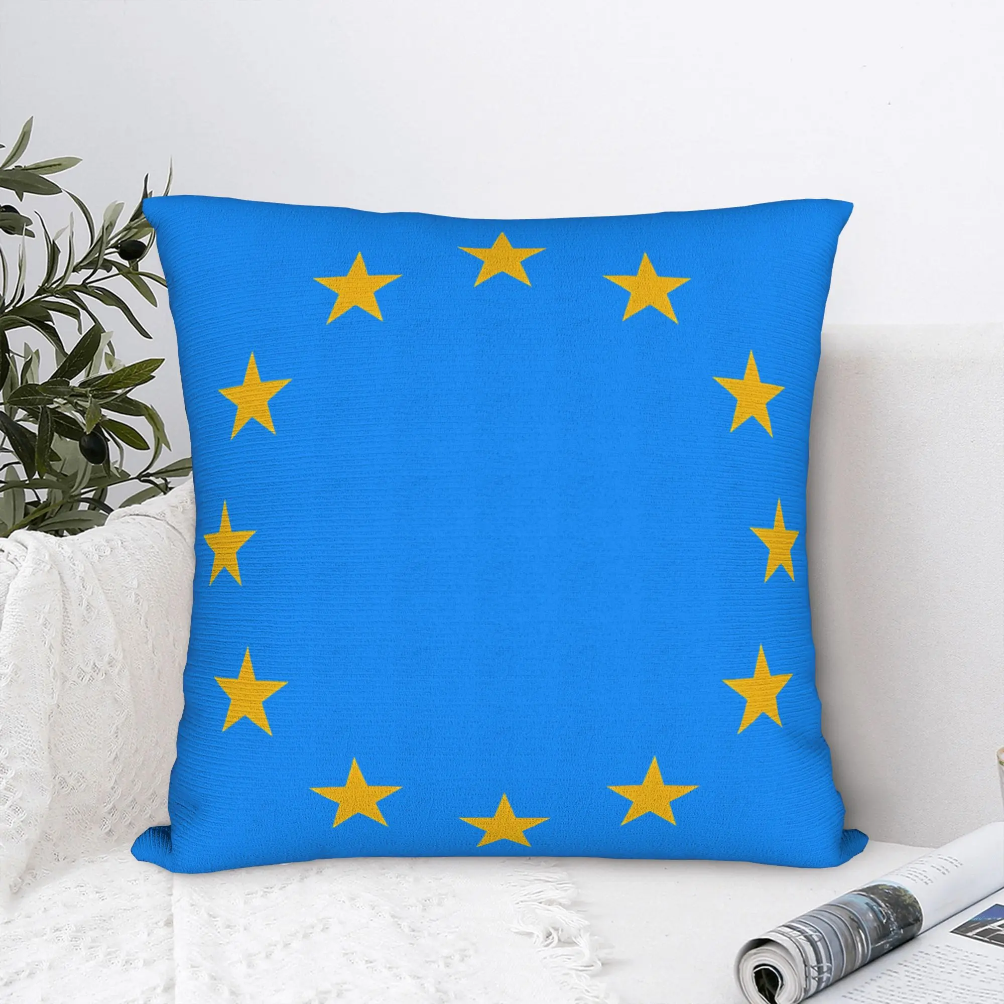 European Union Flag Pillow Case  Fashion Pillow Cover Soft Pillowcases For Sofa Bedroom Home Decor