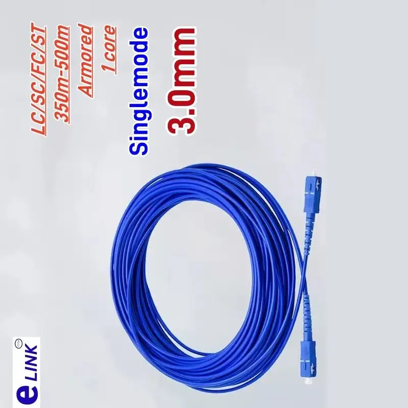 Fiber optic Patch Cord 1C ARMORED 350m400m450m500m Simplex 3.0mm 1 fiber SM SC LC FC ftth jumper 1 core Singlemode SX